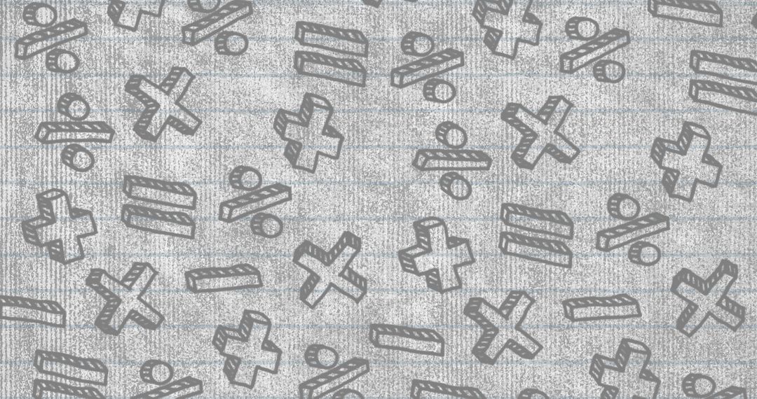 Seamless Pattern of Division and Multiplication Symbols on Lined Paper