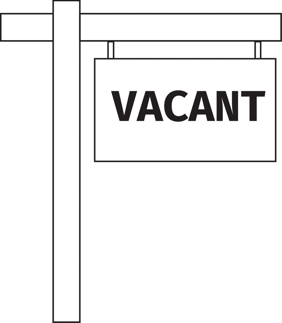 Transparent Vacant Sign Illustration for Property Advertising