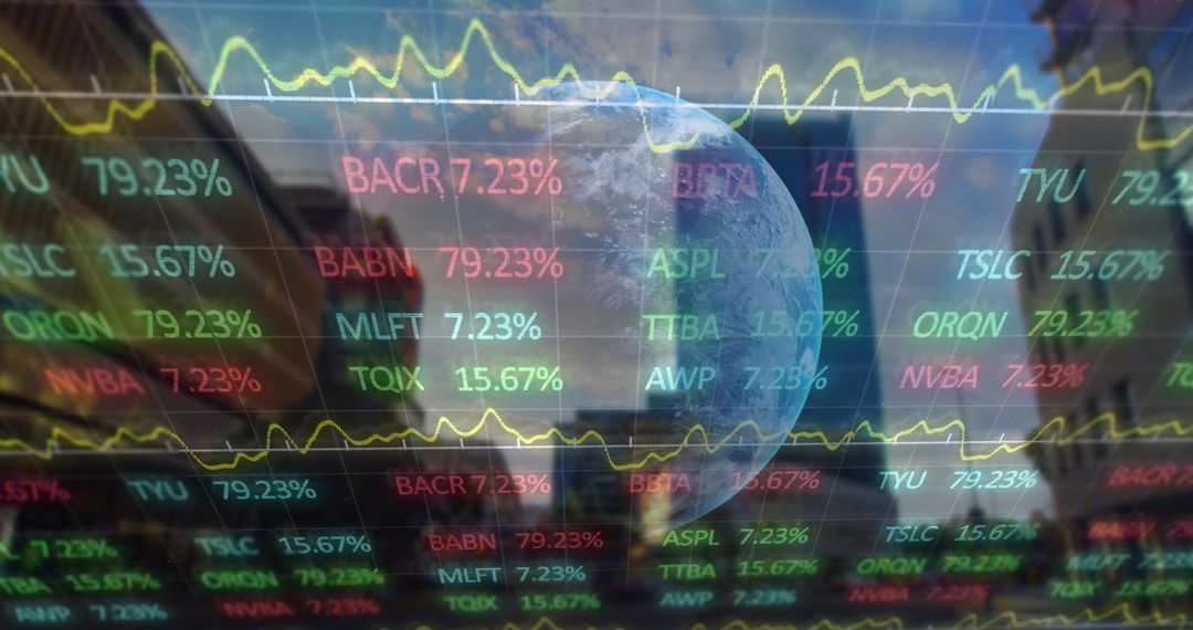 Global Finance and Technology: Digital Integration Over Cityscape