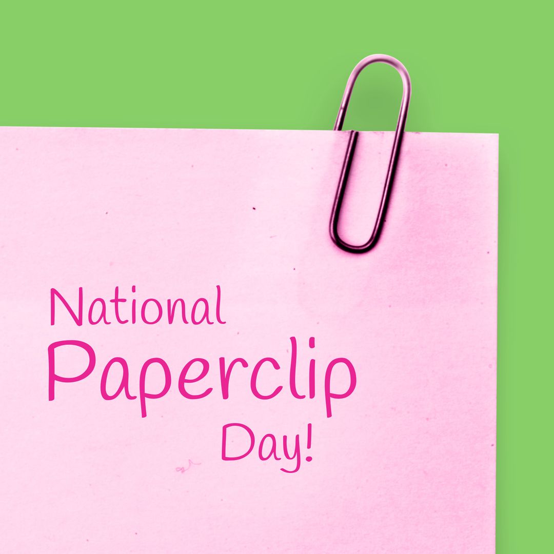 National Paperclip Day Illustration on Pink Paper