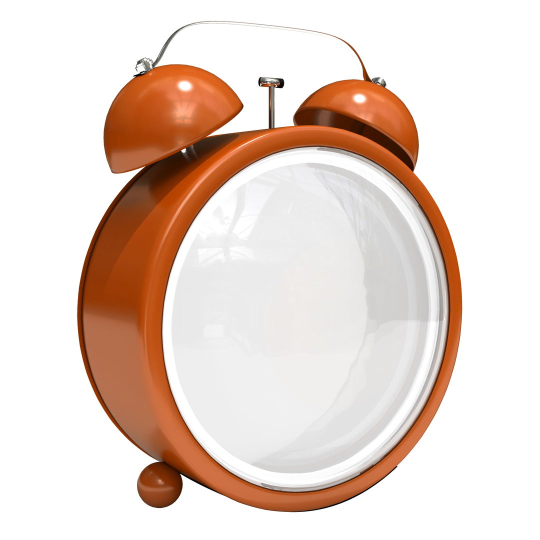 Transparent Orange Twin Bell Alarm Clock without Numbers or Hands - Download Free Stock Images Pikwizard.com