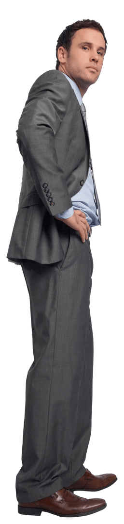 Transparent Confident Businessman in Formal Suit