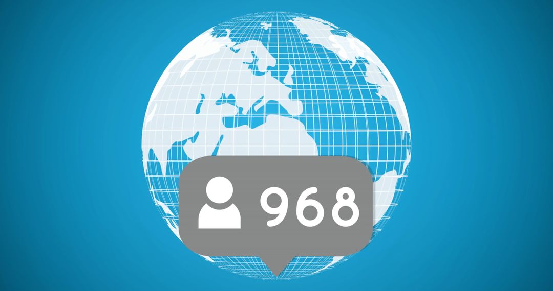 Global Networking User Count on Digital Globe Background - Free Images, Stock Photos and Pictures on Pikwizard.com