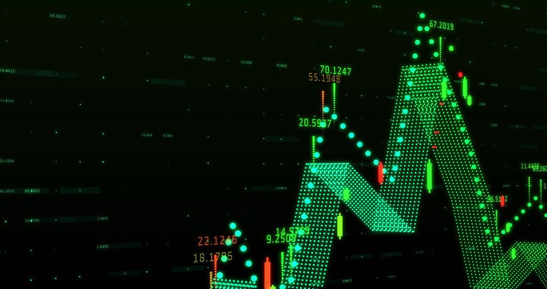 Futuristic Stock Market Graph with Digital Data
