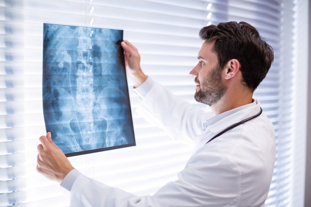 Male doctor examining x-ray - Free Images, Stock Photos and Pictures on Pikwizard.com