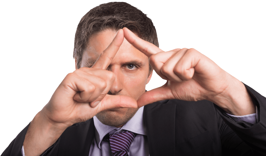 Transparent Focus on Future Vision by Businessman