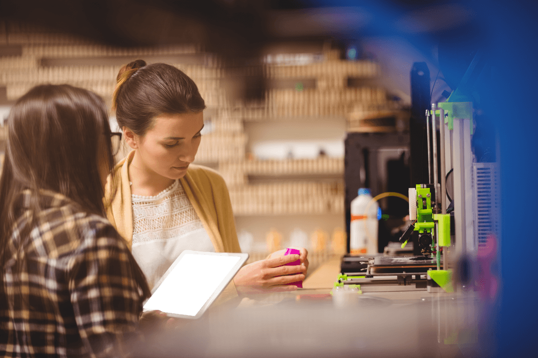 Transparent Designers Collaborating with Tablet in Companionable Workspace