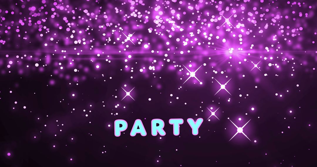 Vibrant Party Text with Sparkling Pink Lights