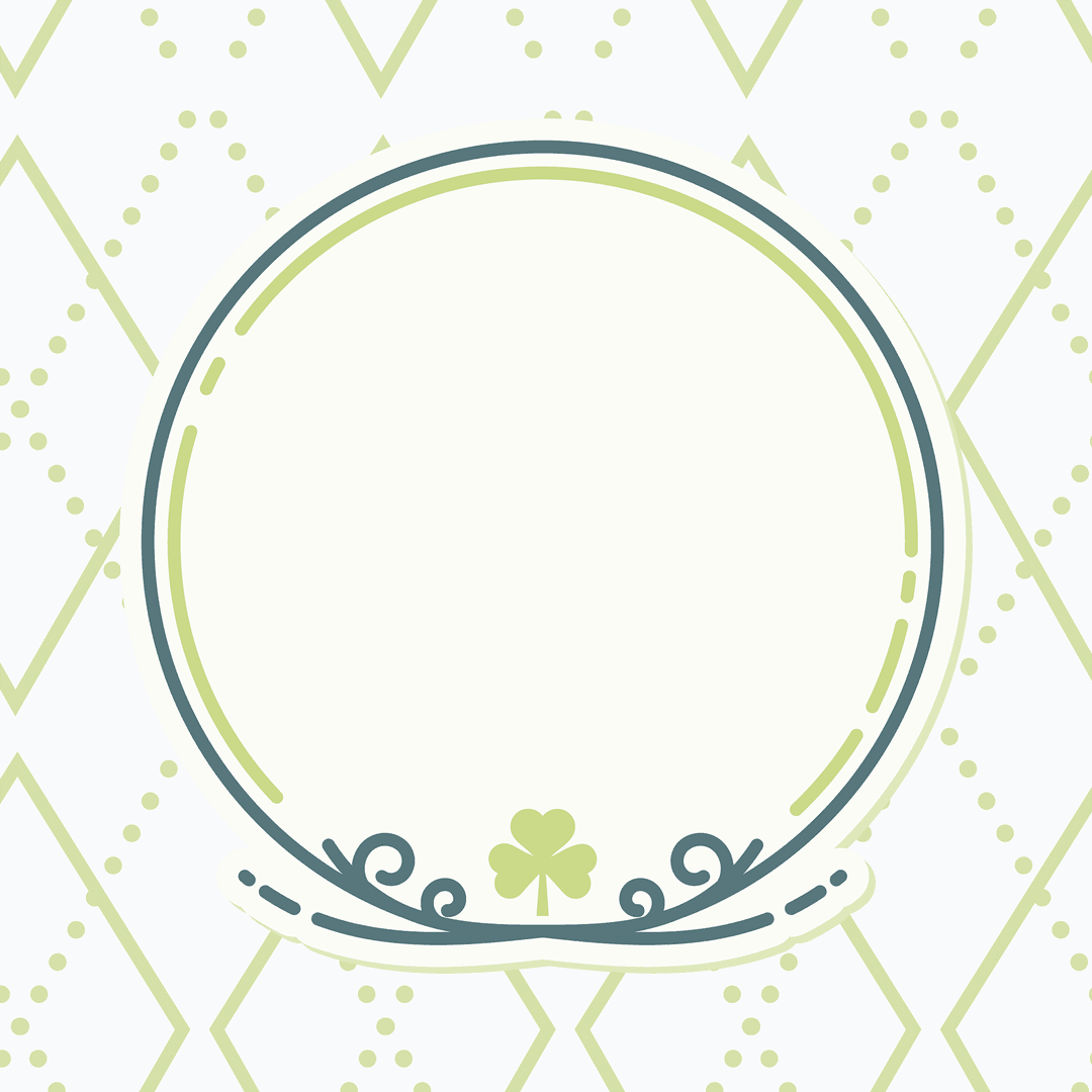 White circle with stylish pattern on transparent background