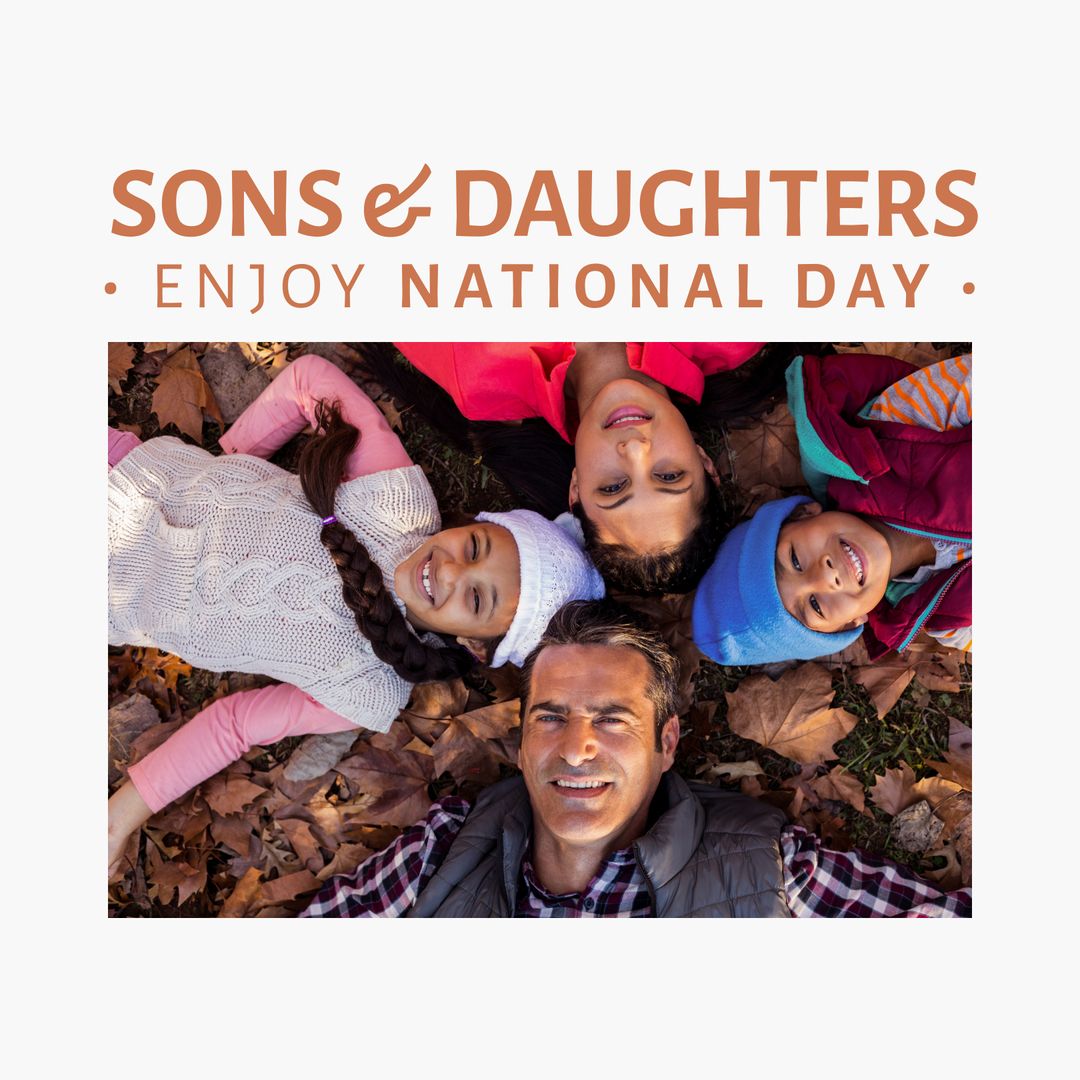 Multicultural Family Enjoying Sons and Daughters Day Outdoors