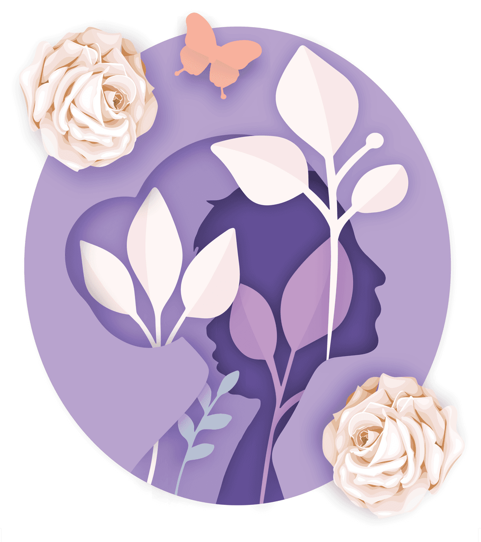 Abstract Mother's Day Art with Transparent Silhouette