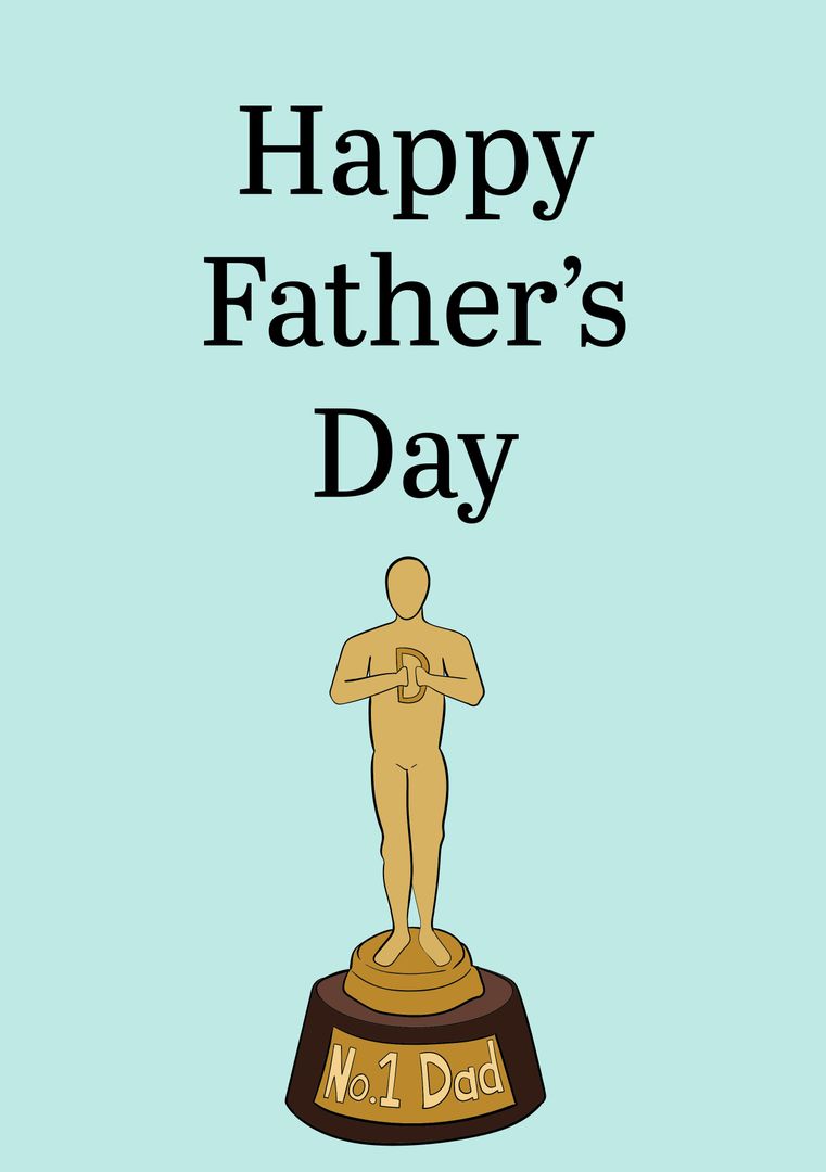 Father's Day Greeting with Golden Trophy