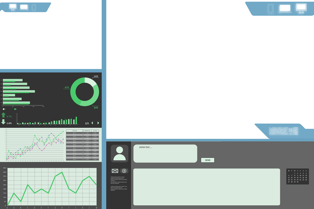 Digital Diagrams and Copy Space on Transparent Background