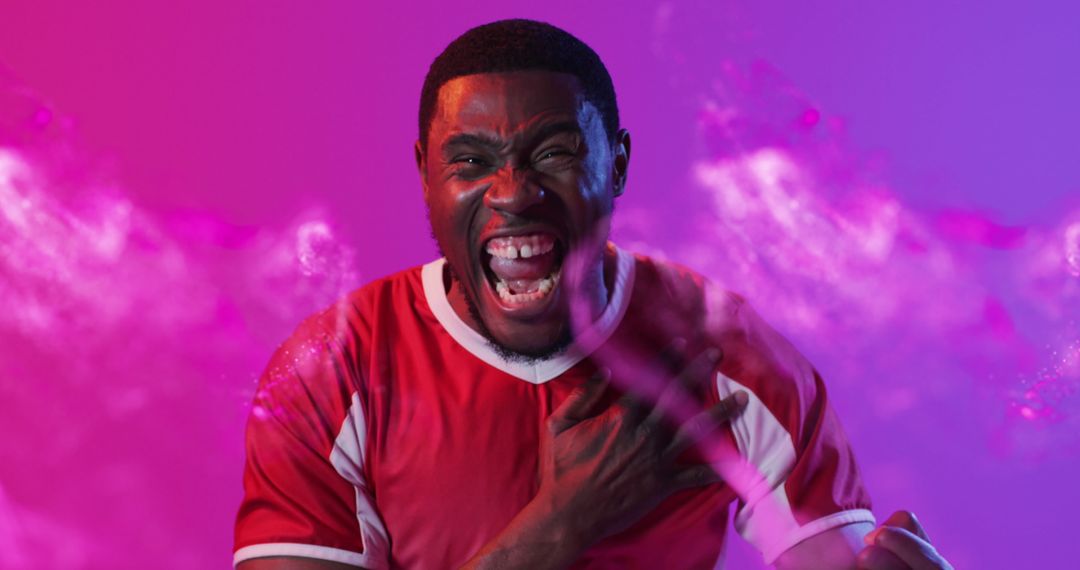 Passionate Soccer Player Celebrating Victory