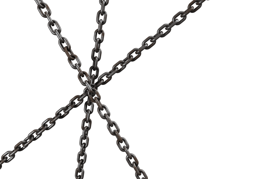 3D Metallic Chains Intersecting on Transparent Background - Download Free Stock Images Pikwizard.com