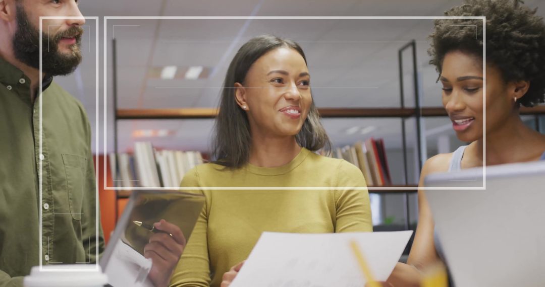 Diverse Team Collaborating in Modern Office