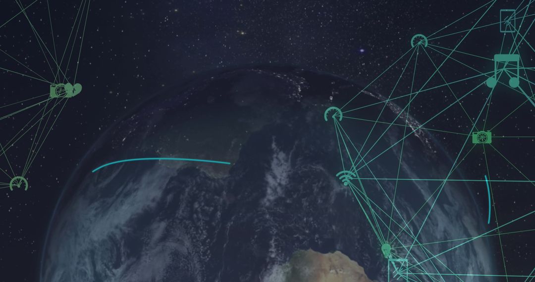 Global Digital Connectivity with Earth Background