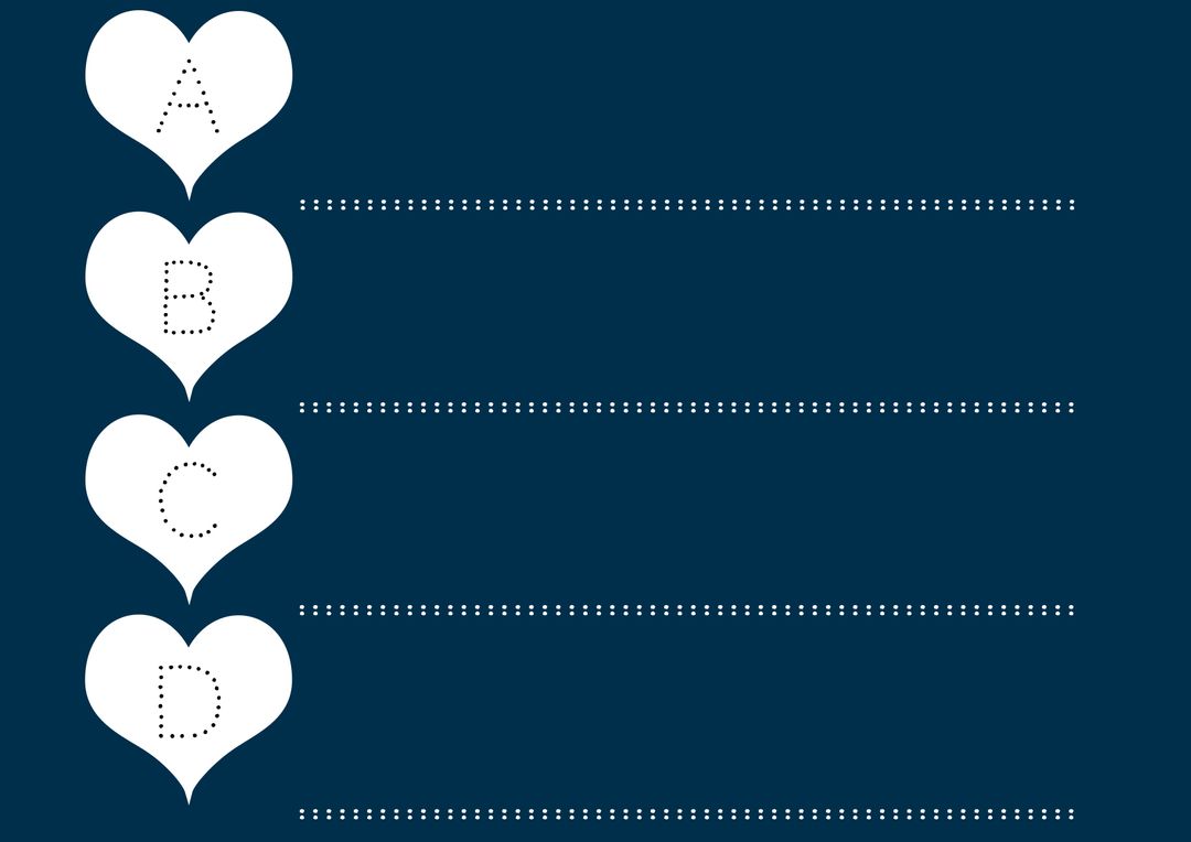 Heart Outlines Love-Themed List Template on Blue Background - Download Free Stock Templates Pikwizard.com