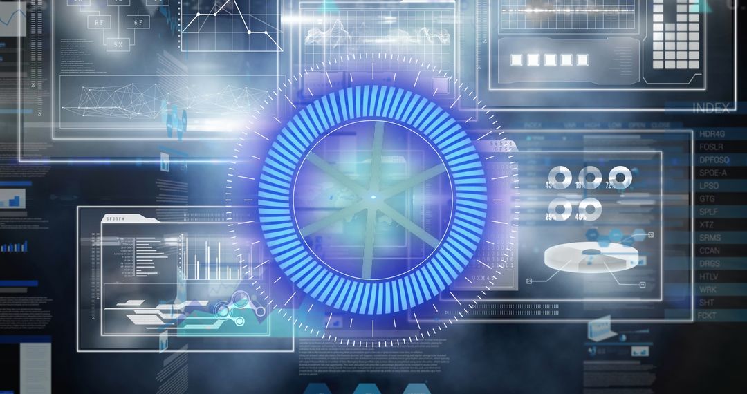 Futuristic Digital Interface with Data Visualization