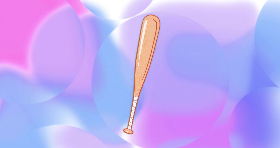 Whimsical Floating Baseball Bat on Pastel Gradient