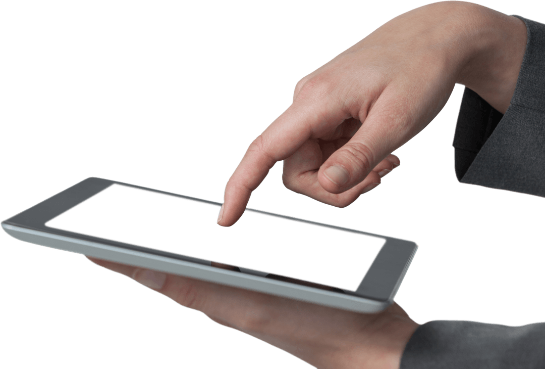 Transparent Businesswoman Using Digital Tablet