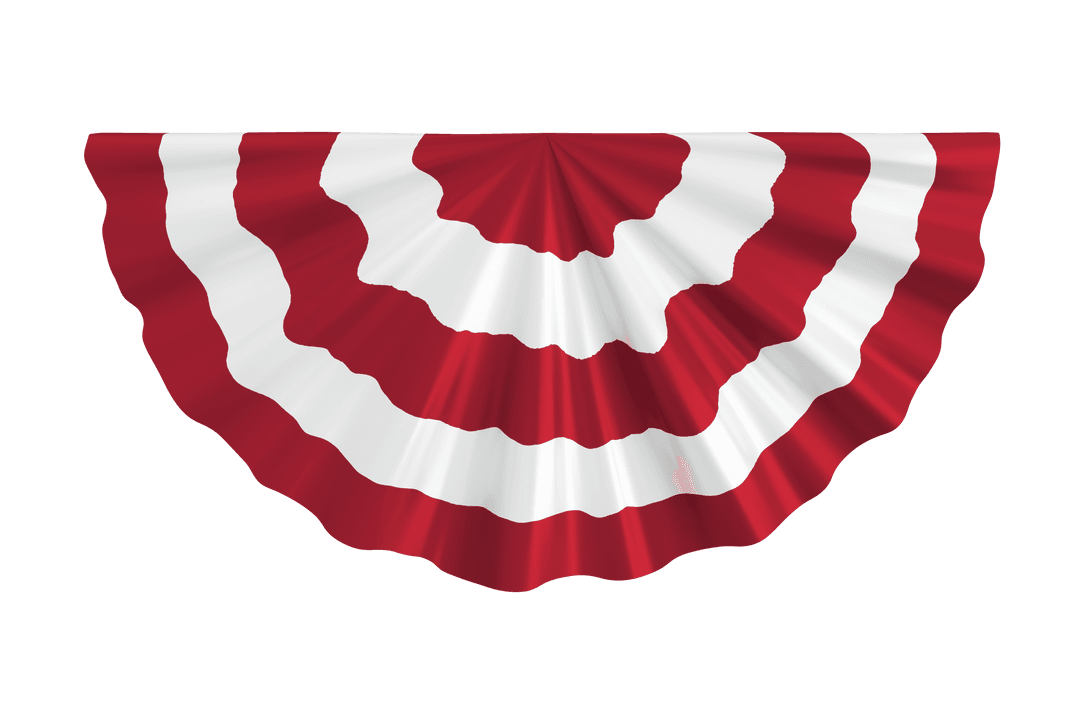 Patriotic Red White Striped Fan Bunten Transparent Background