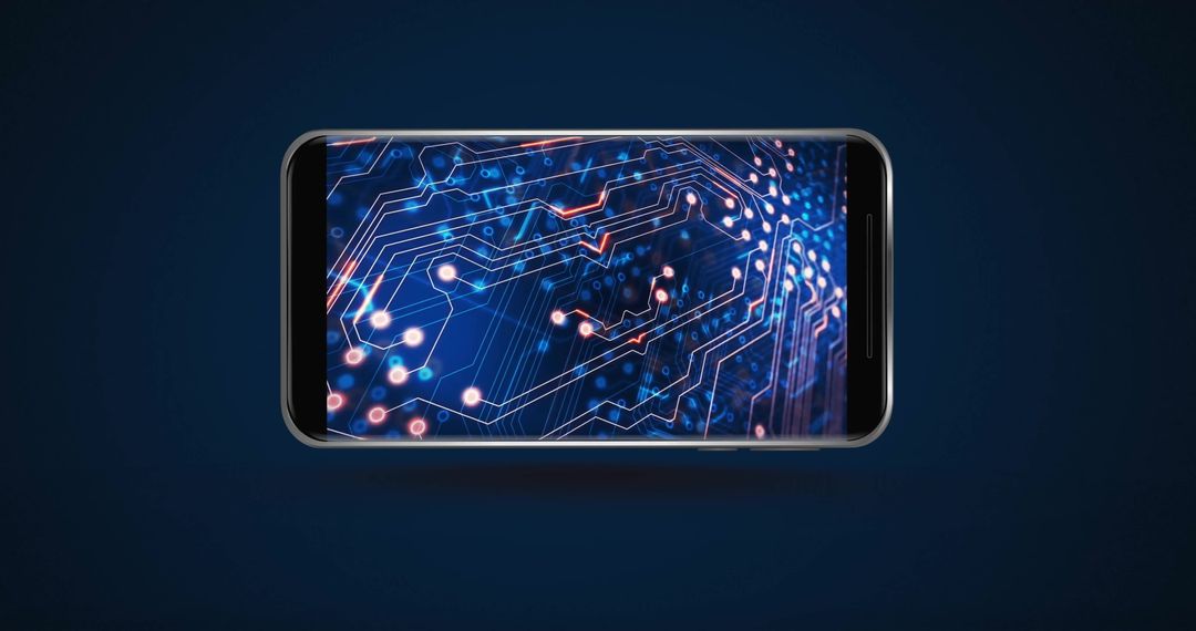 Smartphone Displaying Circuit Board for Global Data Connectivity
