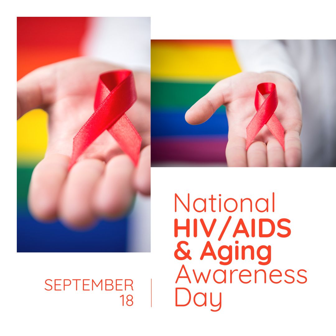 Hands Holding AIDS Ribbon for HIV Awareness Day