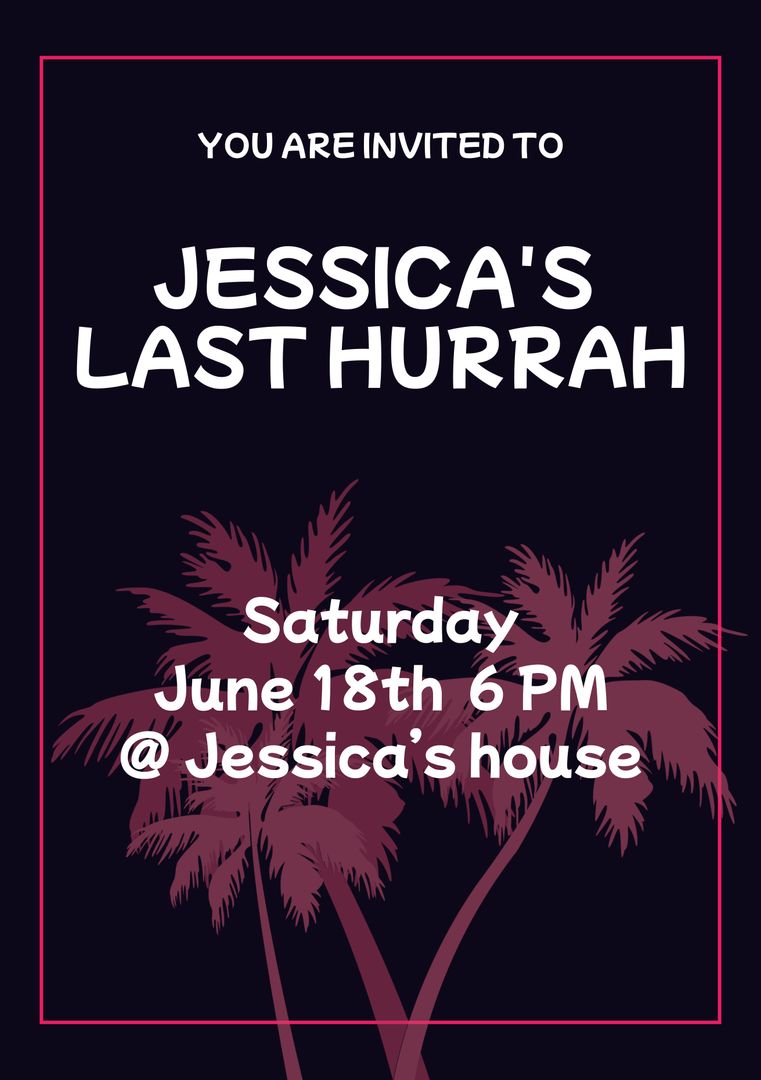 Elegant Farewell Party Invite with Bold Type and Leaf Silhouette - Download Free Stock Templates Pikwizard.com