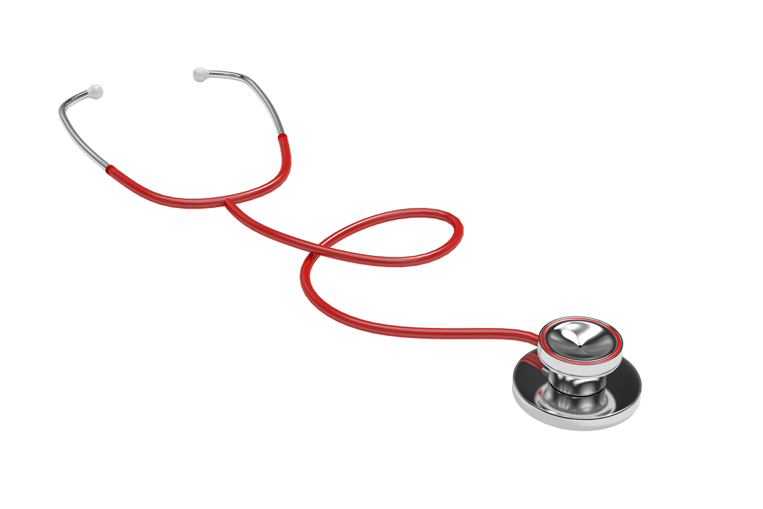 High Angle View of Red and Silver Transparent Digital Stethoscope - Download Free Stock Images Pikwizard.com