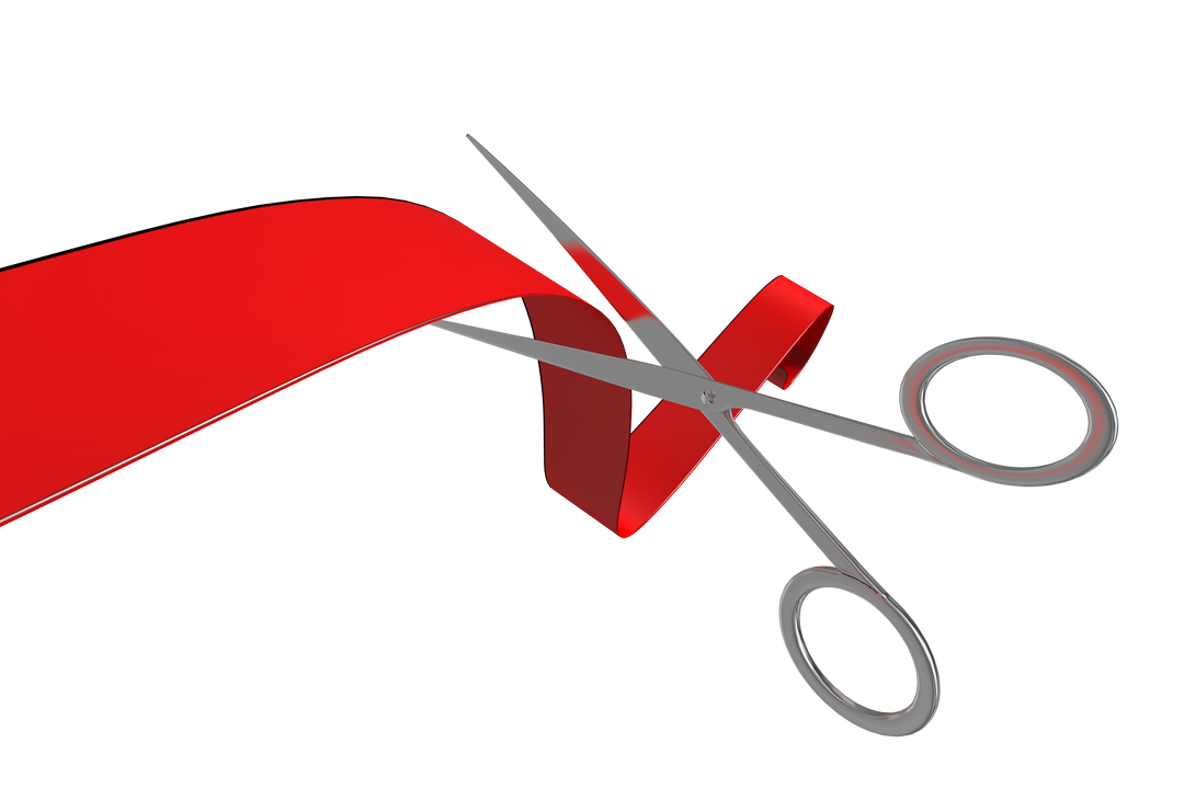 Transparent Metal Scissors Cutting Red Ribbon Concept - Download Free Stock Images Pikwizard.com