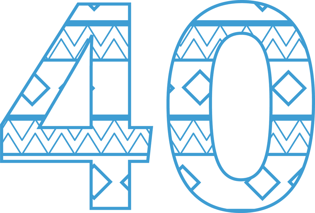 Blue Tribal Pattern Number 40 on Transparent Background Unique Design