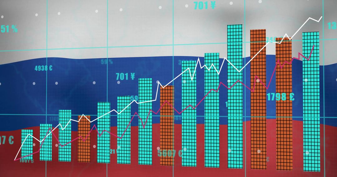 Colorful Data Visualization with Bar and Line Charts for Financial Analytics
