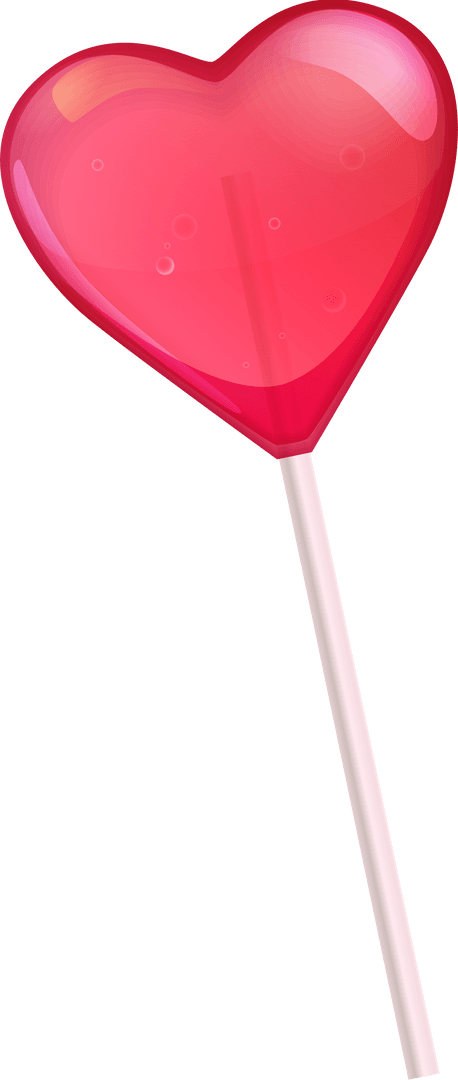 HeartLollipop on Stick with Pink Gradient Transparent Background