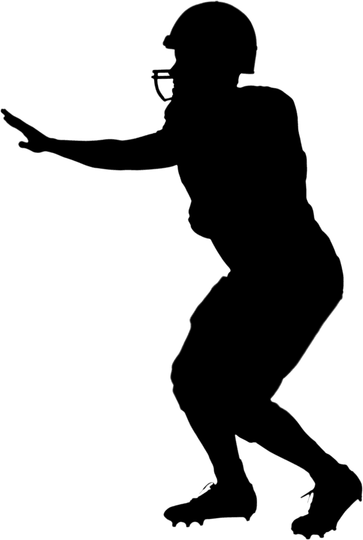 Football Player Throwing Ball on Transparent Background