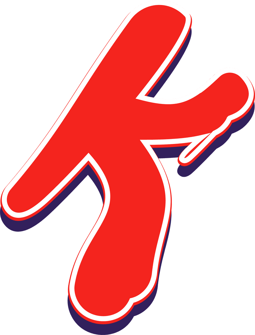 Red Abstract Shape Transparent Highlights Modern Simplicity