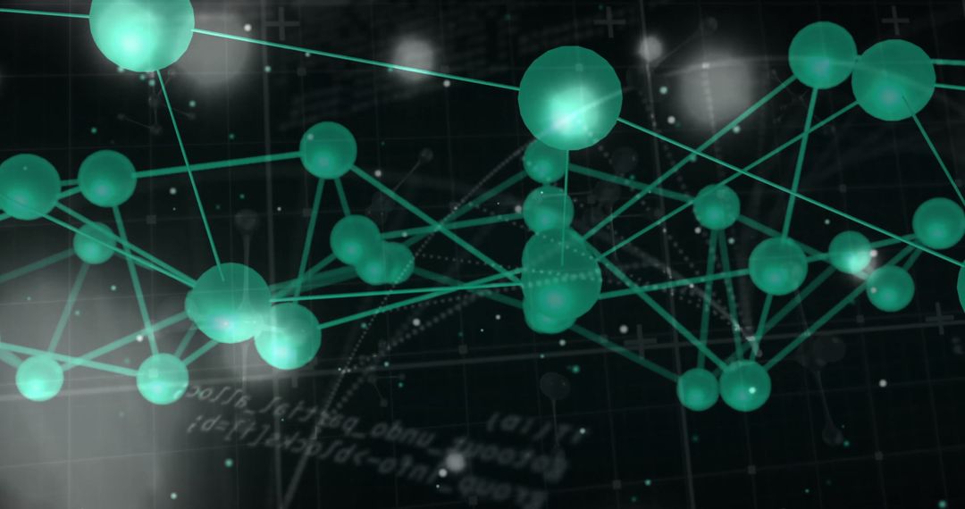 Futuristic Network Graph with Green Nodes and Lines Technology