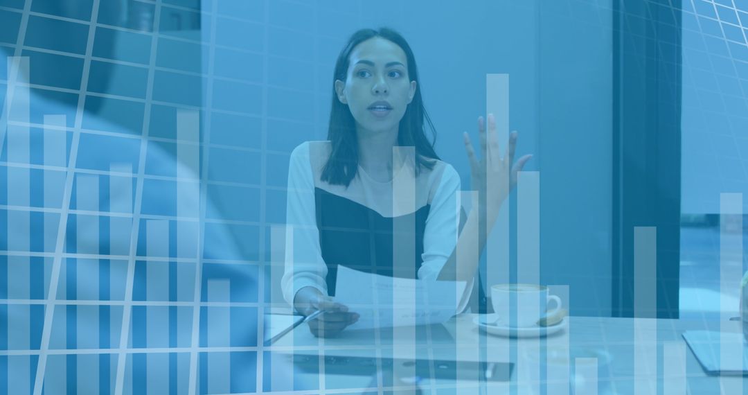 Diverse Team Led by Female Director Strategizing With Reports