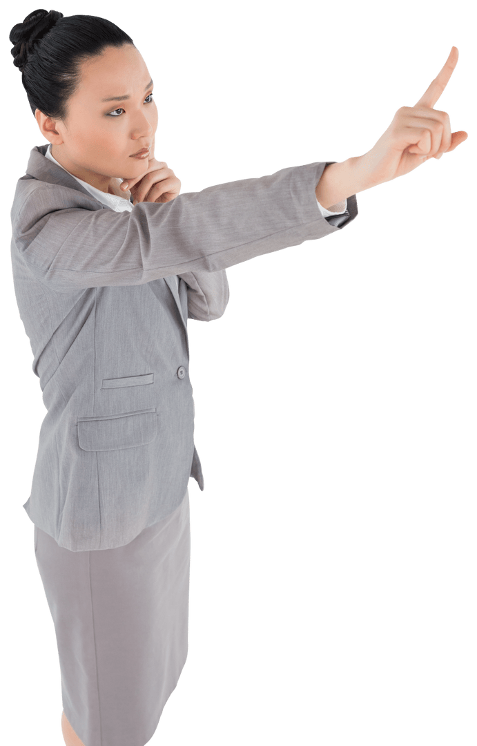 Confident Businessperson Thoughtful Non-smile Transparent Background