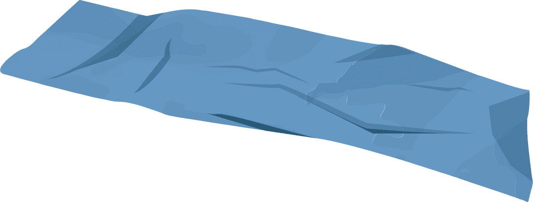 Abstract Blue Low-Poly 3D Mesh Surface on Transparent Background