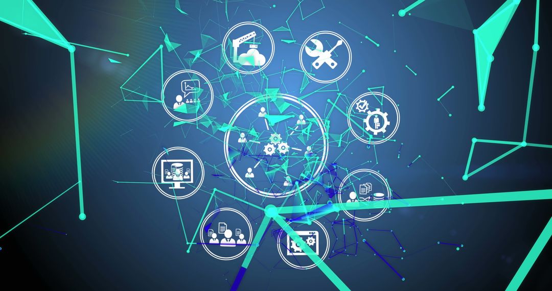 Network of Digital Connections with Business Icons