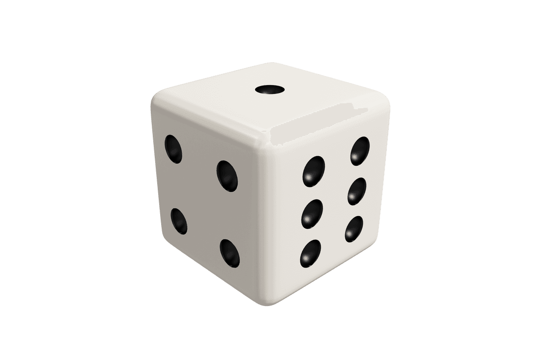 Transparent 3D Dice Illustration Exciting Board Game Element