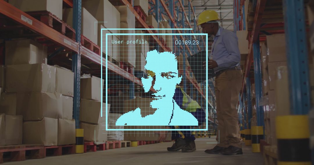 Futuristic Face Scanning in Warehouse Environment