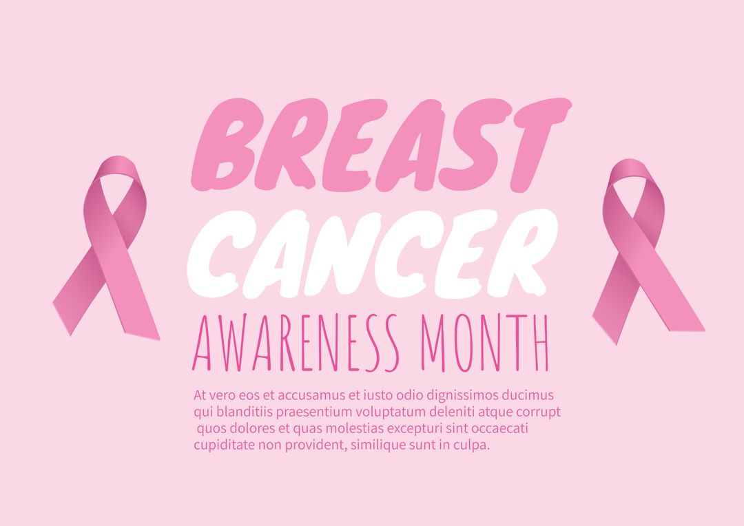 Breast Cancer Awareness Month Concept with Pink Ribbons - Download Free Stock Templates Pikwizard.com