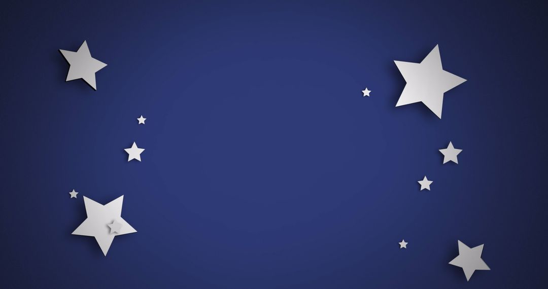 Floating White Star Pattern on Deep Blue Background