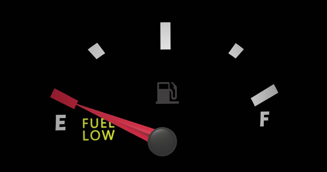 Fuel Gauge Display with Low Fuel Warning - Free Images, Stock Photos and Pictures on Pikwizard.com