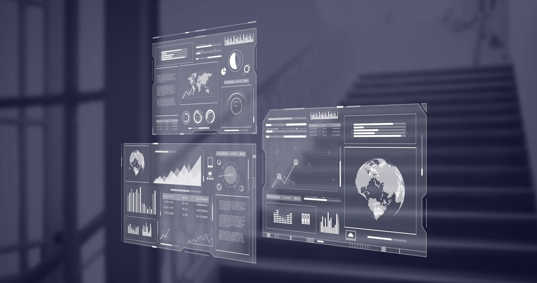 Digital Interface with Data and Diagrams in Modern Workspace