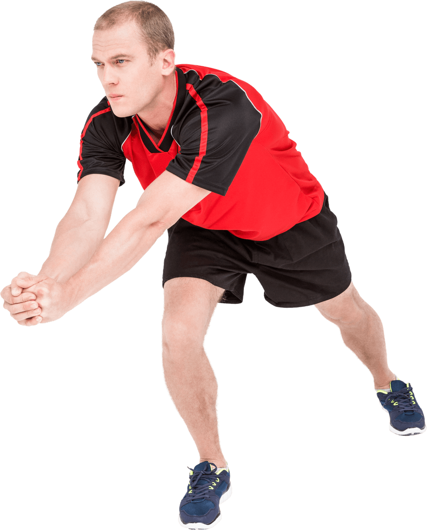 Transparent Volleyball Athlete Preparing for Pass