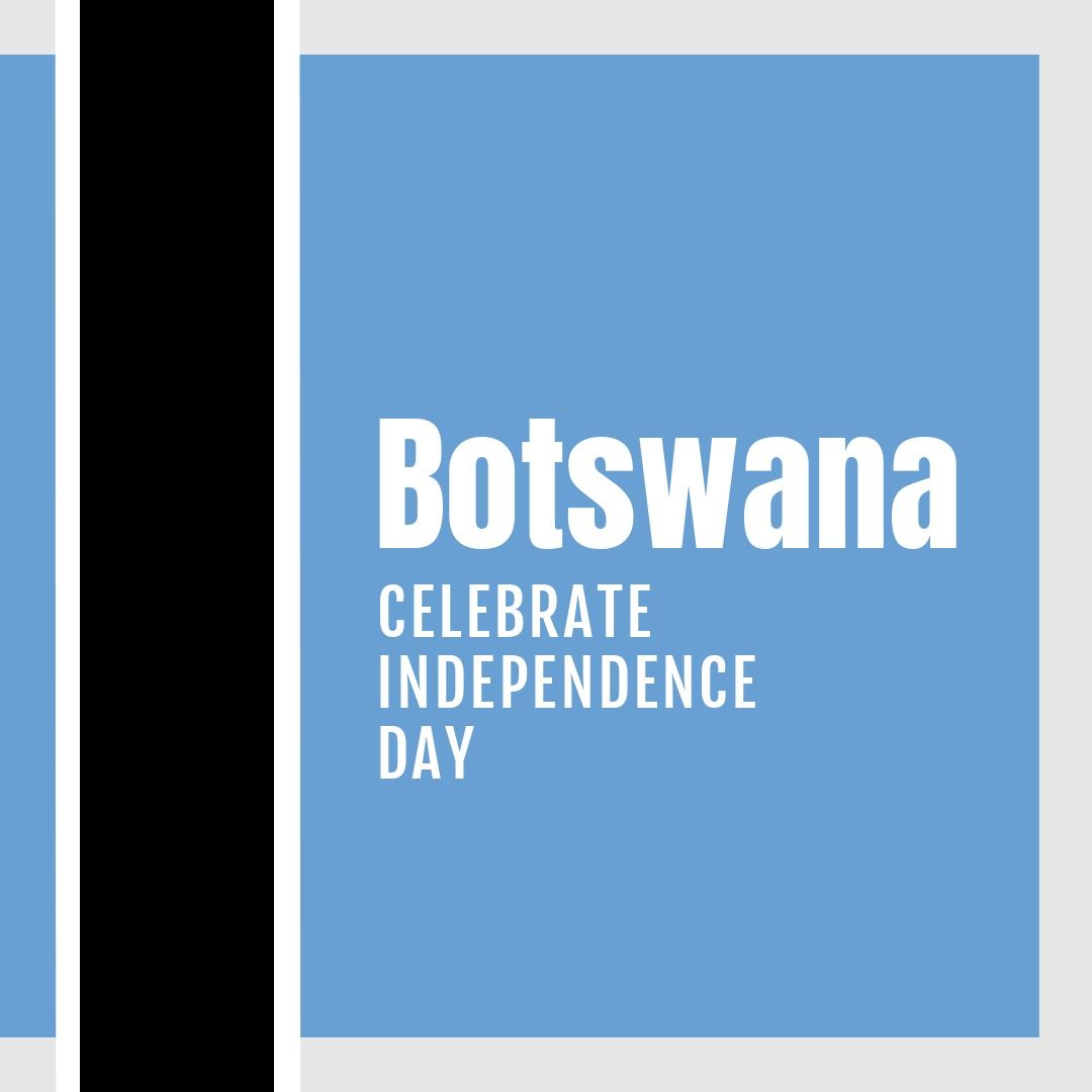 Botswana Independence Day Celebration Banner with National Flag Design - Download Free Stock Templates Pikwizard.com