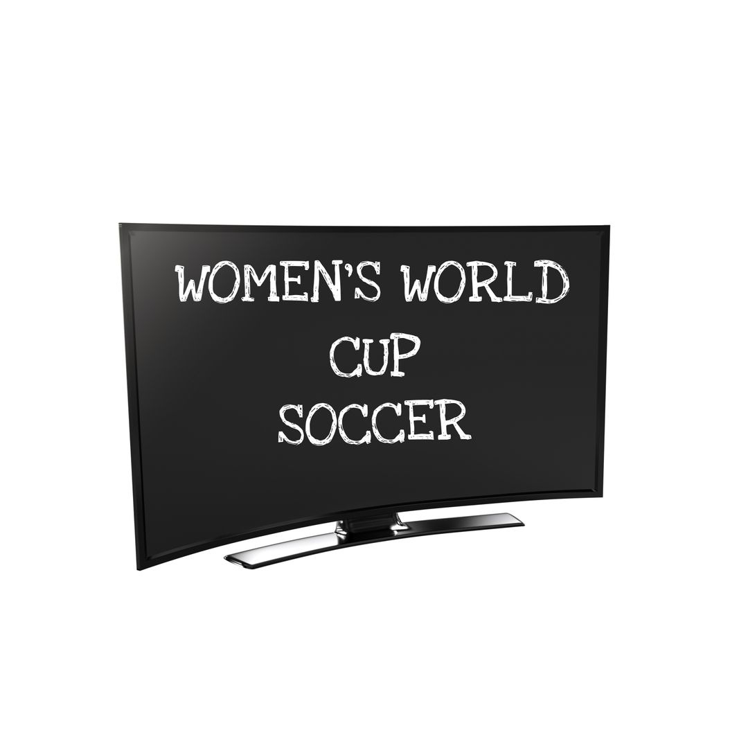 Curved Television Displaying Women's World Cup Soccer Theme - Download Free Stock Templates Pikwizard.com